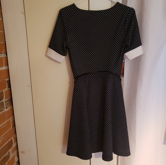 Navy polka dot dress, XS - Picture 2 of 4